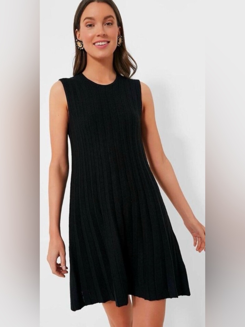 Pomander Place NEW Black Knit Adi Sleeveless A Line Classic Mini Dress Size XS